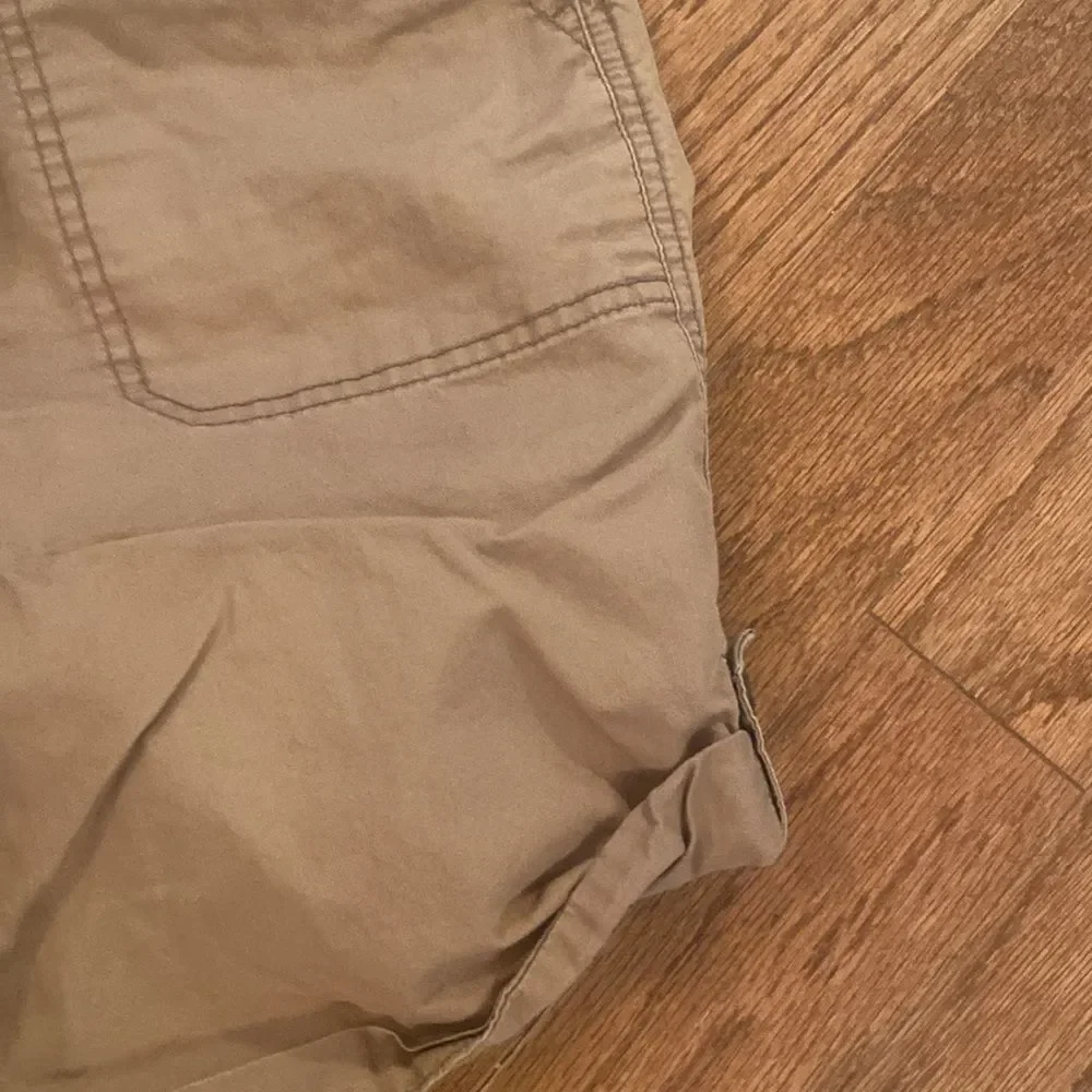 Merona size small tan shorts with pockets in the front, tie at waste